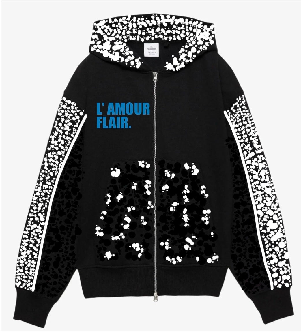 L’ AMOUR FLAIR - black/white/blue hoodie
